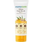Mamaearth Ubtan Face Scrub with Turmeric &amp; Walnut | De Tan Scrub Helps Remove Sun Tan &amp; Dead Skin | Gently Exfoliates &amp; Hydrates Skin | 3.53 Oz (100g)