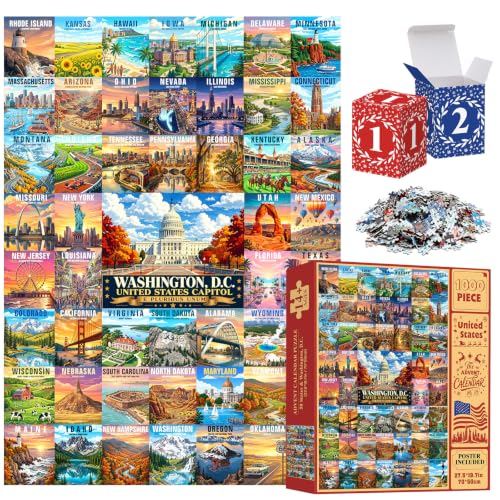 50 States Washington D C Puzzle Advent Calendar