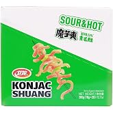 WeiLong Konjac Snack, Spicy Hot Strips, Spicy Snacks Latiao La tiao, Chinese Snacks Moyushuang, Spicy and Sour Flavor, 卫龙辣条，魔芋爽(酸辣), 18g*20 Bags, Pack of 1