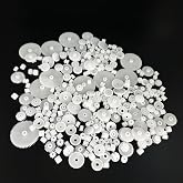 200PCS Module 0.5 Plastic Gear Single Gear Spindle Gear Small Motor Gears for DC Motor RC Car Robot DIY Model Toy Parts (White)