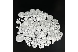 URIMPAVIDO 200PCS Module 0.5 Plastic Gear Single Gear Spindle Gear Small Motor Gears for DC Motor RC Car Robot DIY Model Toy Parts (White)