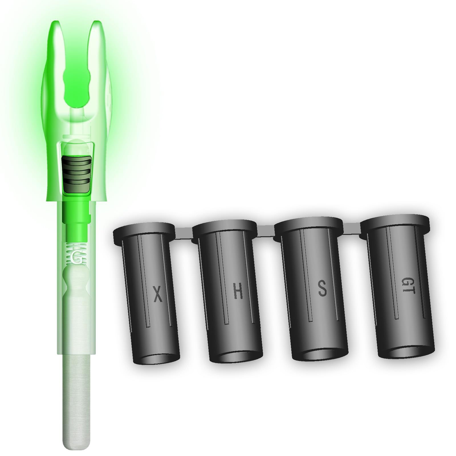 CosiComu 6PCS G Lighted Nocks for Arrows with .165
