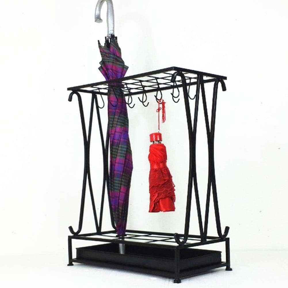 Paragüero De Hierro Metálico - Estante De Almacenamiento De Entrada Con