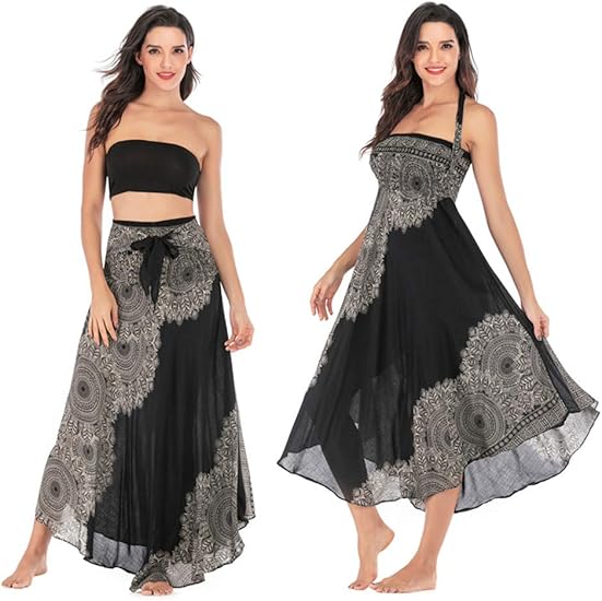 black boho maxi skirt