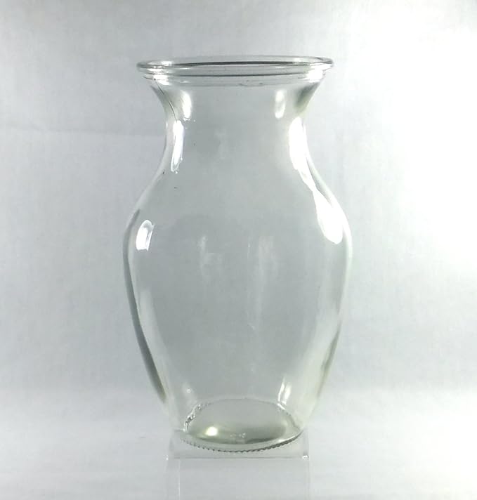 8Inch Curved Ginger Hourglass Flower Vase Clear Glass
