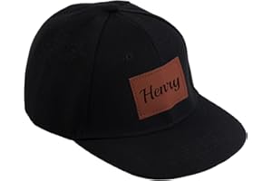 Personalized Toddler Hat with Name, Custom Boy's Baseball Cap, Adjustable Kid Toddler Trucker Hat for Outdoor (Small, Black)
