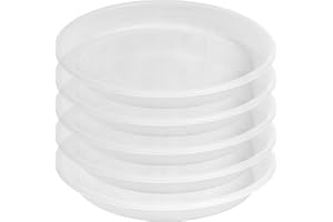 SAUCERHOME 5 Packs Clear Plant Saucer Pot Tray, 12 Inch Plastic Flower Planter Saucers and Drip Trays for Indoors Outdoors, Heavy Durable Plant Plate Water Catcher