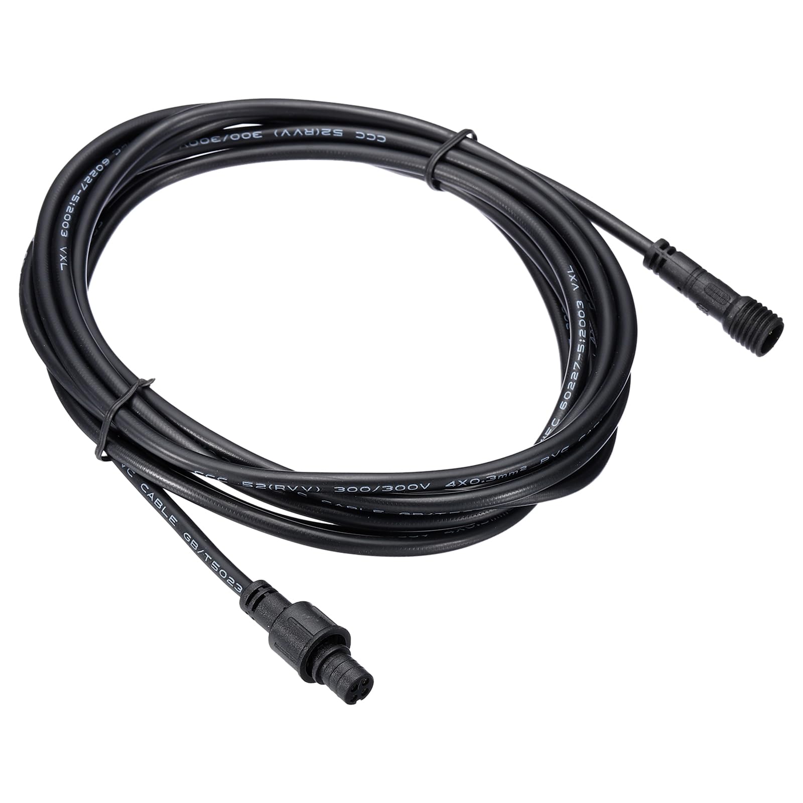 PATIKIL 6.56Ft 4 Pin Extension Cable Wire, 22AWG Waterproof IP67 Connector with Male and Female at Both Ends for LED Strips, Black