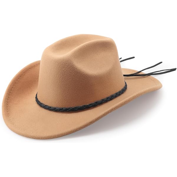 Digood Mens Western Cowboy Hat Outdoor Wide Brim Hat with  display picture 3