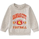 GLIGLITTR Toddler Baby Boy Girl Football Outfit Sweatshirt Football Games Letter Print Crewneck Pullover Long Sleeve Shirt