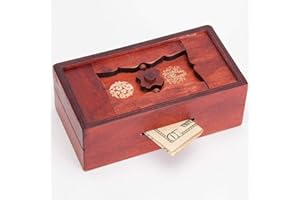 Bits and Pieces - Japanese Secret Puzzle Box Brainteaser - Wooden Secret Compartment Brain Game for Adults - Stash Your Cash 