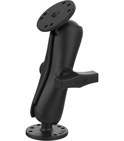 Kit Di Fissaggio RAM Mount RAM-201U-D - Braccio Doppio Per Supporti A Sfera Da 1.5", Regolabile, Nero, Per GPS, Smartphone, Tablet