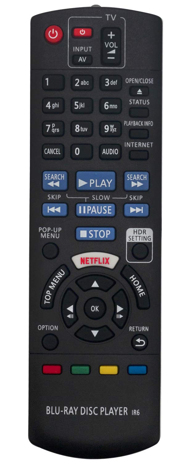 ALLIMITY N2QAYB001147 Remote Control Replace for Panasonic Blu Ray Disc Player DMP-UB300 DMP-UB400 DMP-UB400EBK DMP-UB400EFK DMP-UB400EGK DMP-UB404 DMP-UB404EGK DP-UB820EFK DP-UB820EG