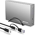 RSHTECH Hard Drive Enclosure Upgraded Version 3.5" Aluminum USB C to SATA External Hard Drive Dock Case for 3.5 inch HDD & SSD up to 22TB, with 2-in-1 USB Cable, Support UASP