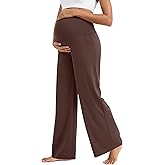 MathCat Womens Maternity Pants Over The Belly Wide Leg Yoga Work Dress Pants Pregnancy Pants Lounge Trousers Stretchy Soft