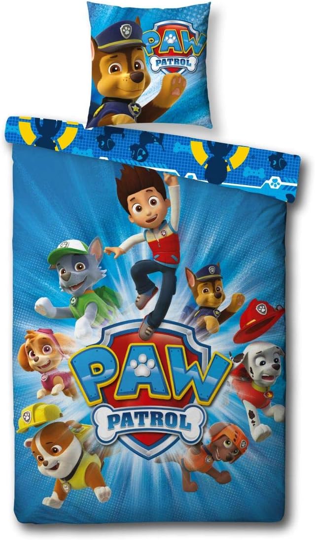 Paw Patrol reversible bed linen set 135 cm x 200 cm, 80 x 80 cm, 100 % cotton, flannel 1003