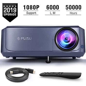 Proyector, FUJSU 6000 Lúmenes Proyector Full HD 1920x1080P Nativo ...