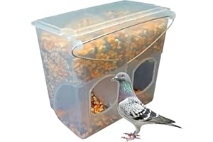 MDAKEGO Automatic Pigeon Bird Water Dispenser, Plastic Drinker for Cage, No Mess Hanging Parrot Feeder, Cage Accessories for Parakeet Quail Chicken (2 Hole - Iron Wire)