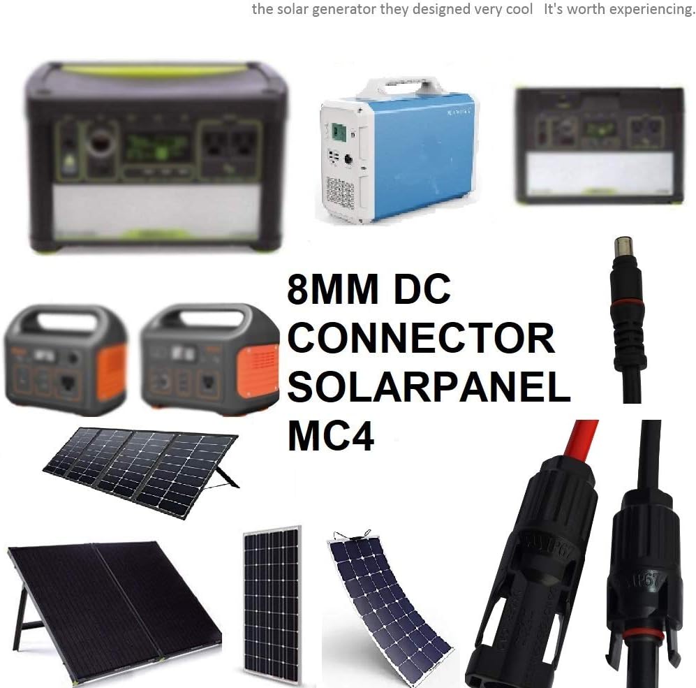 SolarEnz Solar Connector to DC8mm Adapter Cable Perfectly Compatible with MC4 Solar Generator Portable Power Station and Solar Panel 12AWG Heavy Duty Wire: Home Audio & Theater