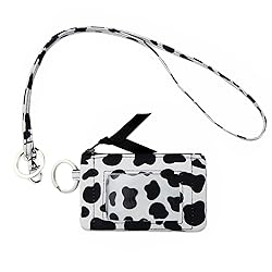 AZUZAOHA Women's Lanyard with Wallet Zipper ID Case