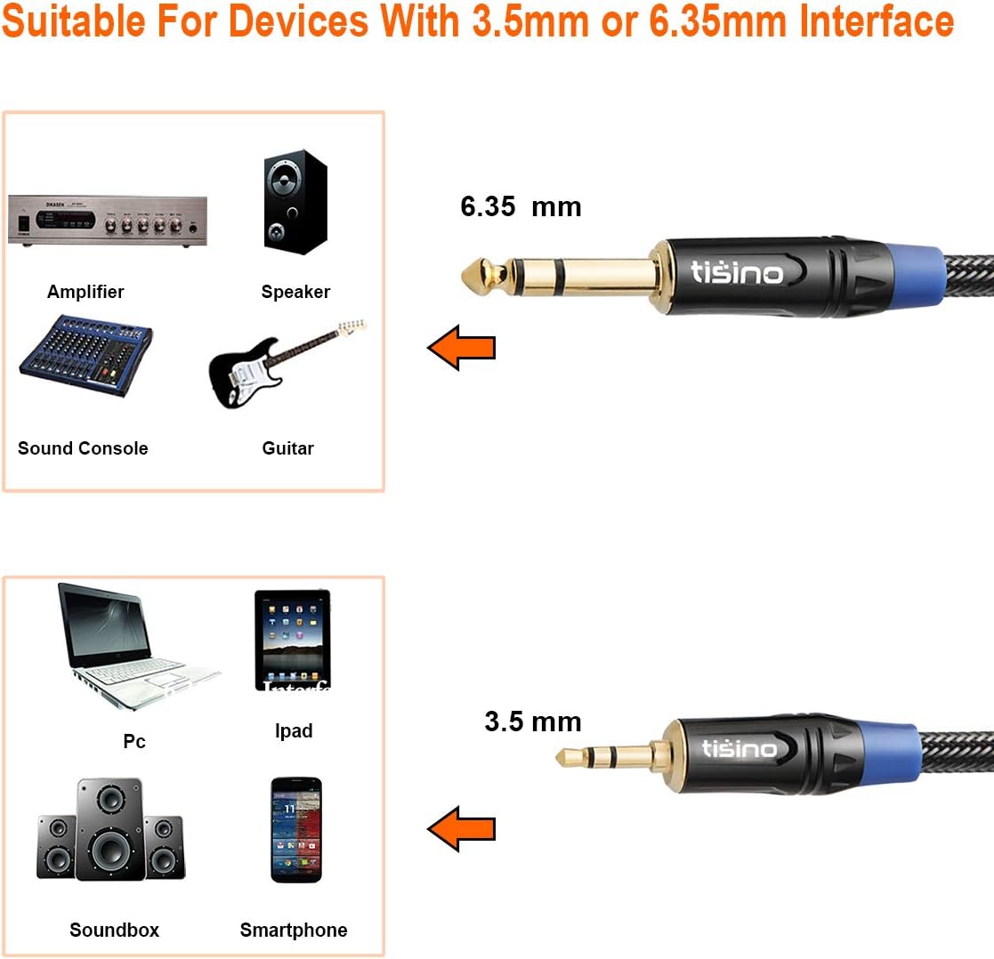 Tisino 3.5mm to 6.35mm Stereo Audio Cable - Image 3