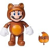 Super Mario 4" Action Figures Tanooki Mario with Leaf