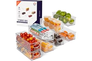 ClearSpace Plastic Pantry Organization and Food Storage Bin – Great Kitchen Organization and Kitchen Storage – Fridge Organizer Bins– 8 Pack