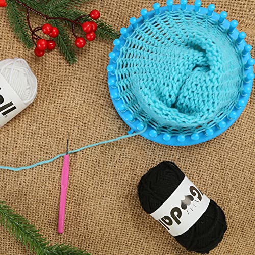 VGOODALL 5PCS Round Knitting Loom Set Circular Loom Set with 4 Skeins Acrylic Yarn for Hat Scarf Shawl Sweater Sock Knitter