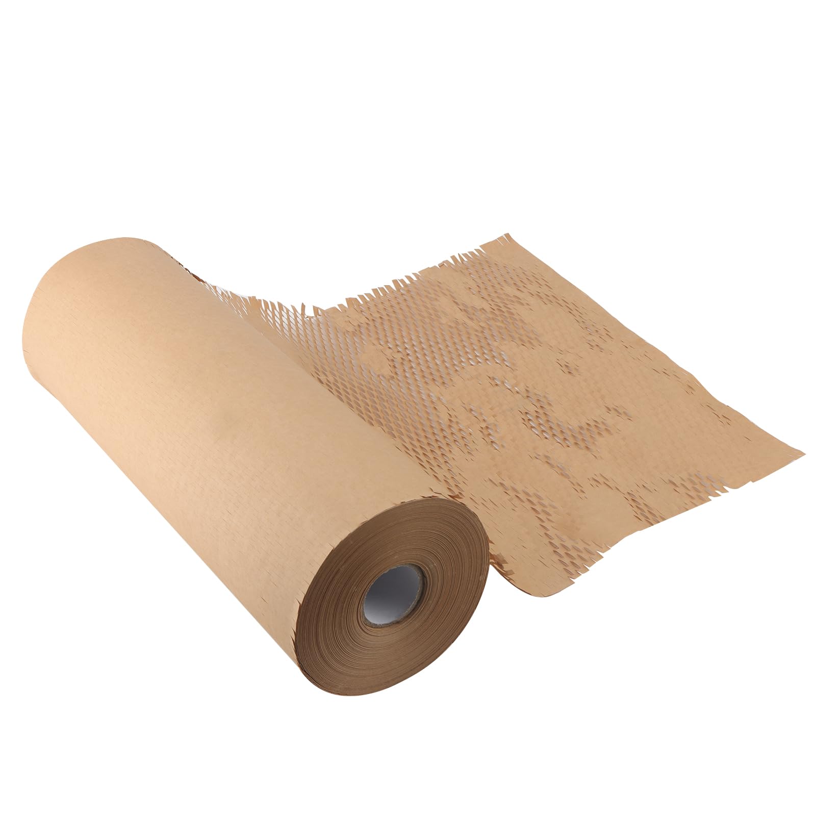 ZEONHAK 38cm x 50m Honeycomb Paper Packaging Roll, Honeycomb Cushioning Wrap Roll, Brown Kraft Honeycomb Packing Paper for Moving, Shipping, Packaging