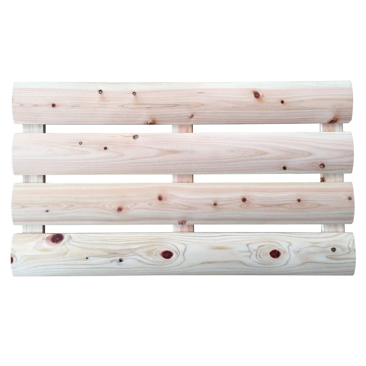 IPPINKA Natural Japanese Hinoki Wood Bath Mat, 24 x 14 in