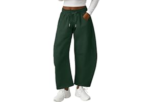 Lepunuo Barrel Sweatpants Women Casual Baggy Elastic Waisted Pants Wide Leg Gym Trousers with Pockets