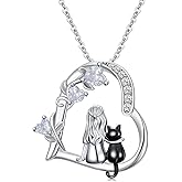 YYmqmq Heart Animal Necklace 925 Sterling Silver Cute Animal Pendant Jewelry Birthday Gifts for Women Girlfriend Mom Animal Lovers