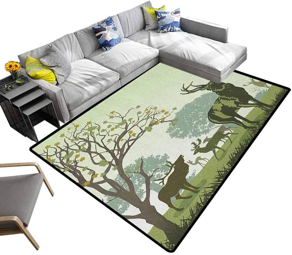 Bedside Rugs Antlers, Super Soft Faux Area Rugs Deer and