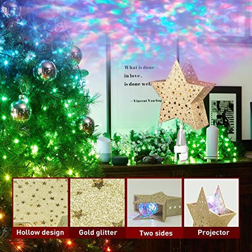 EAMBRITE Christmas Tree Topper, Star Tree Topper with Rotating Colorful