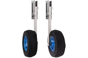 WildVenture 12 Inch Aluminum Alloy Boat Launching Wheels - 600lbs Capacity Removable Transom Dolly - Easy Marine Transport Ac
