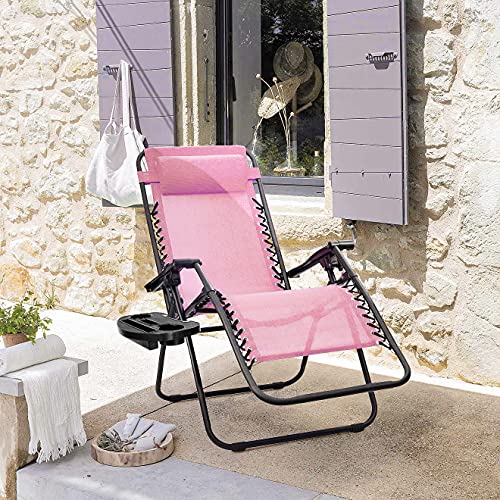 Pink Anti Gravity Beach Chair Dfance Sun Lounger Garden Chairs