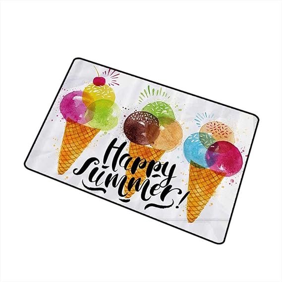 Amazon Com Axbkl Interior Door Mat Food Decor Cute Print Of Ice
