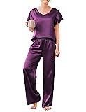 Ekouaer Satin Pajama Set for Women 2 Piece Silk