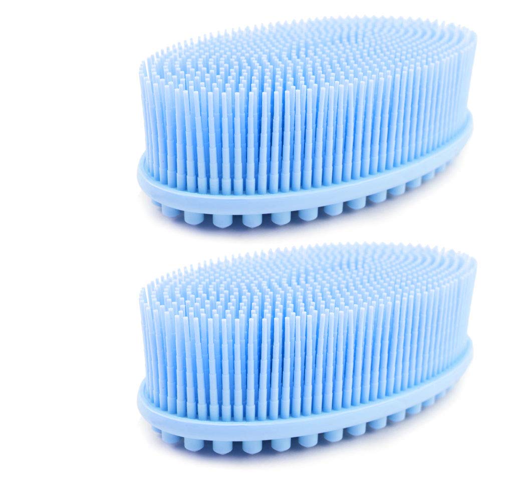 (2 pack blue) Avilana Loofah Exfoliating Body Scrubber 2