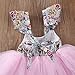HOTONE Newborn Toddler Baby Girls Floral Dress Party Ball Gown Lace Tutu Formal Dresses Sundress (4-5T, Pink)