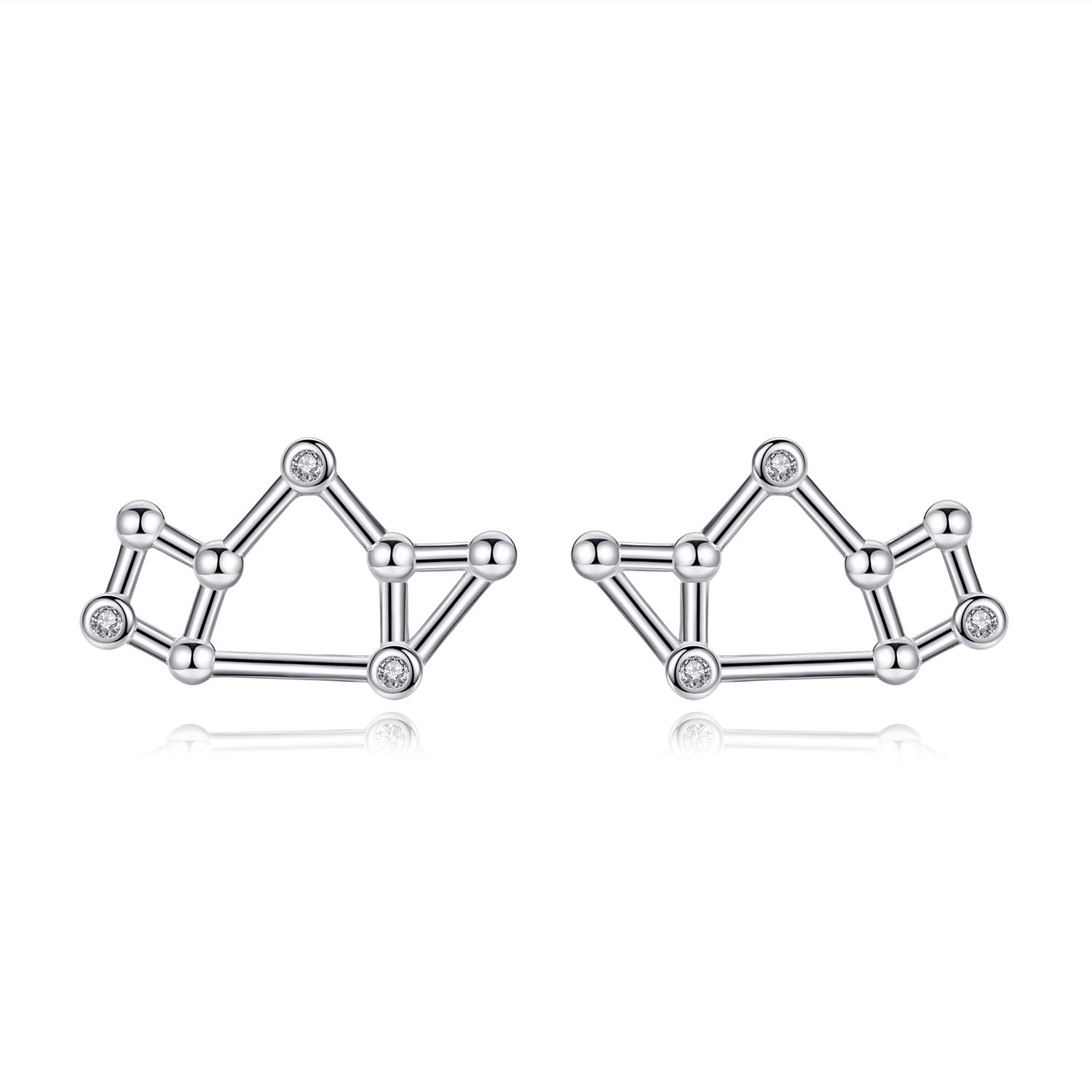 VIKI LYNN Women Girls 925 Sterling Silver CZ Sagittarius Zodiac Constellation Earrings