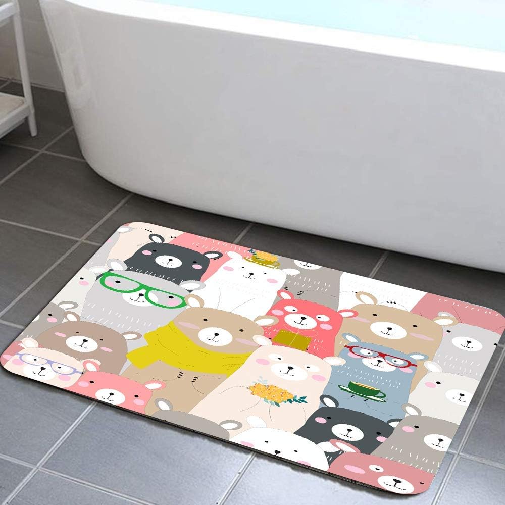 vrupi Alfombra baño para niños Dibujos Animados Oso Peluche Imagen Oso