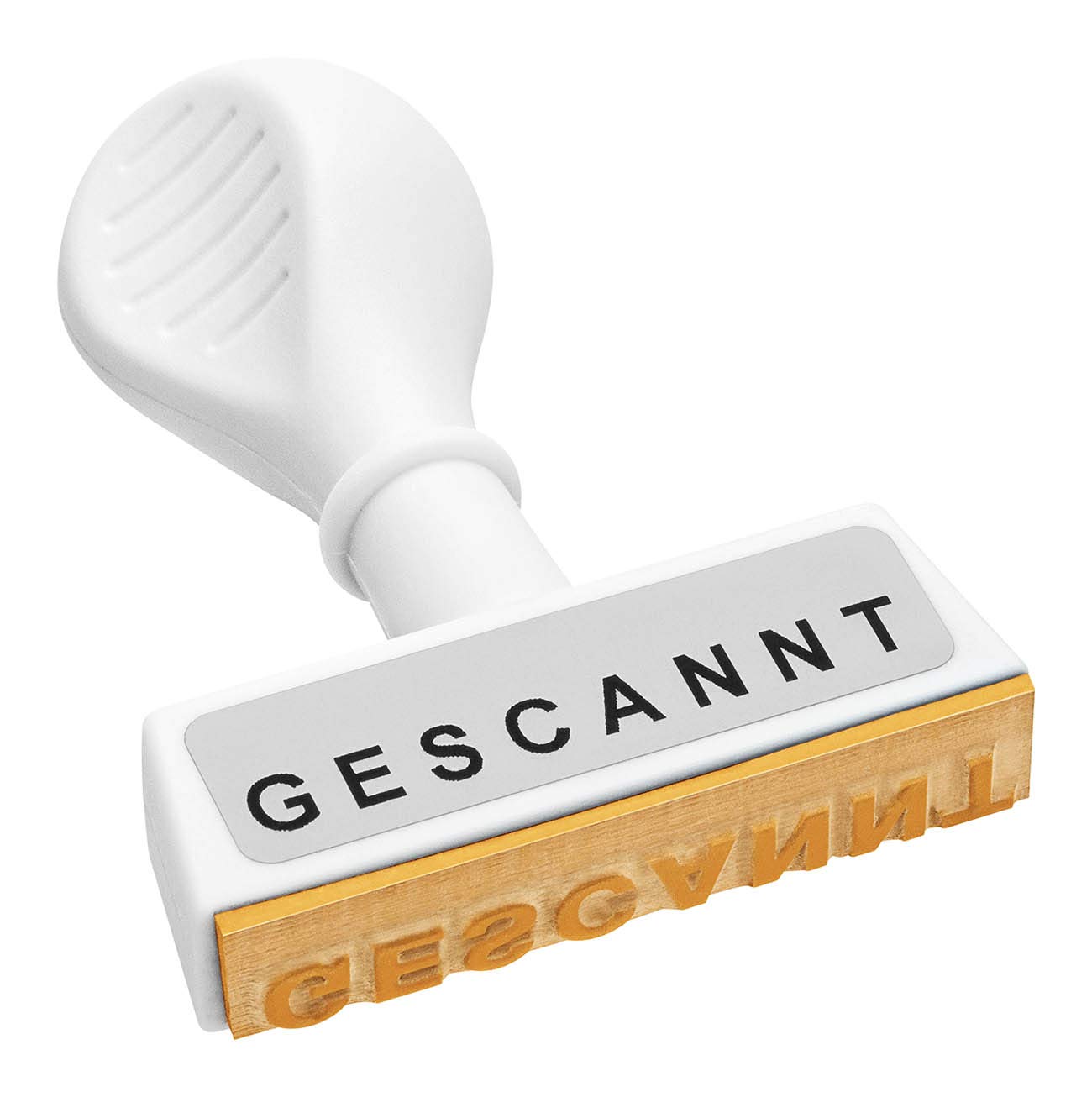 Wedo 19333 Stock Text Stamp Scanned Plastic Imprint Width Approx. 45 mm Writing Height 5 mm Ergonomic Handle White