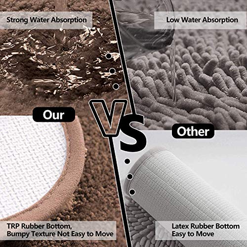 Bathroom Rug Non Slip, Luxury Soft Plush Plush Bathroom Rug, Machine Washable Thick Shaggy Bath Rug for Home & Bathroom, Bathtub, Shower, Washroom, TPR Rubber Backing (32\