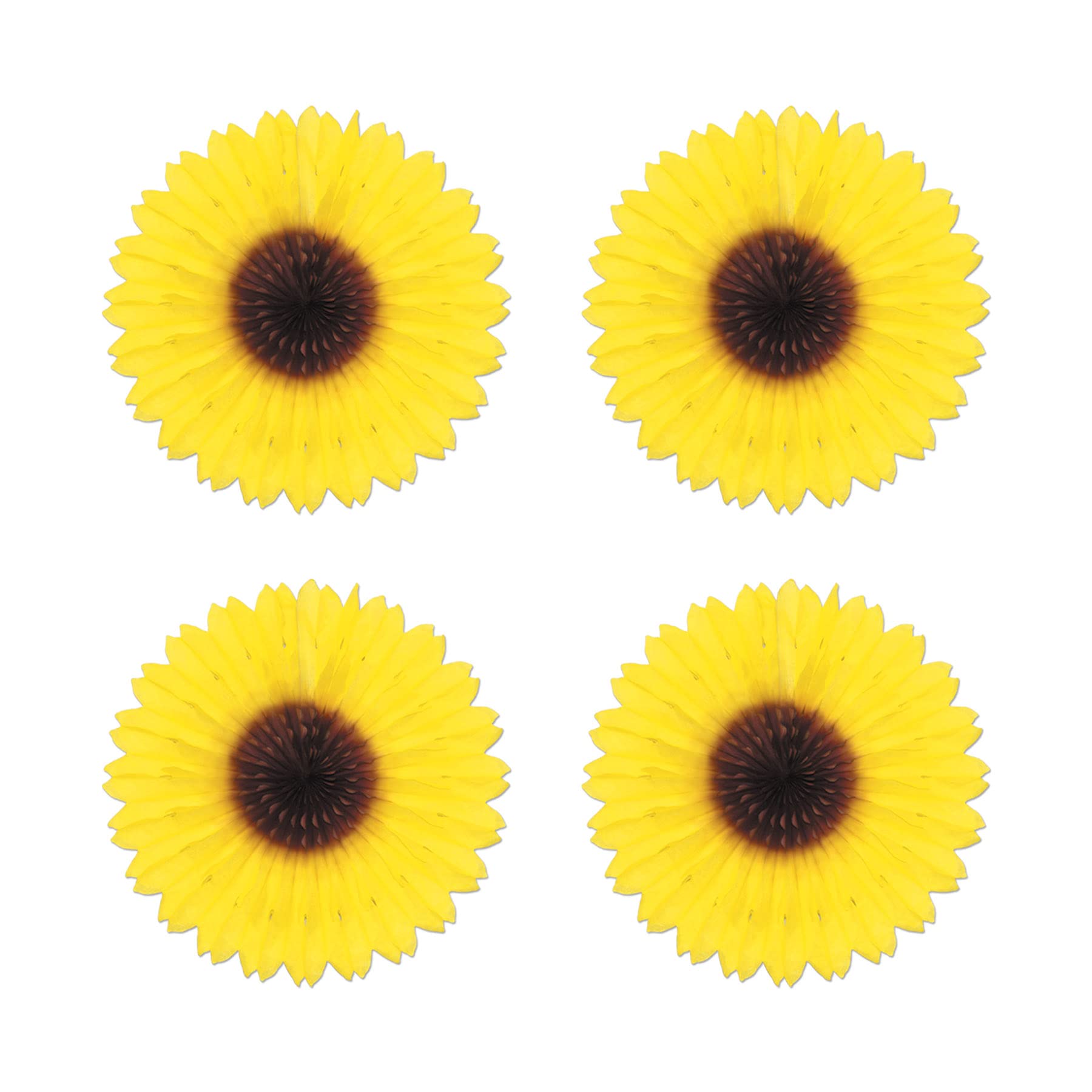 Beistle Sunflower Fan Pack of 4
