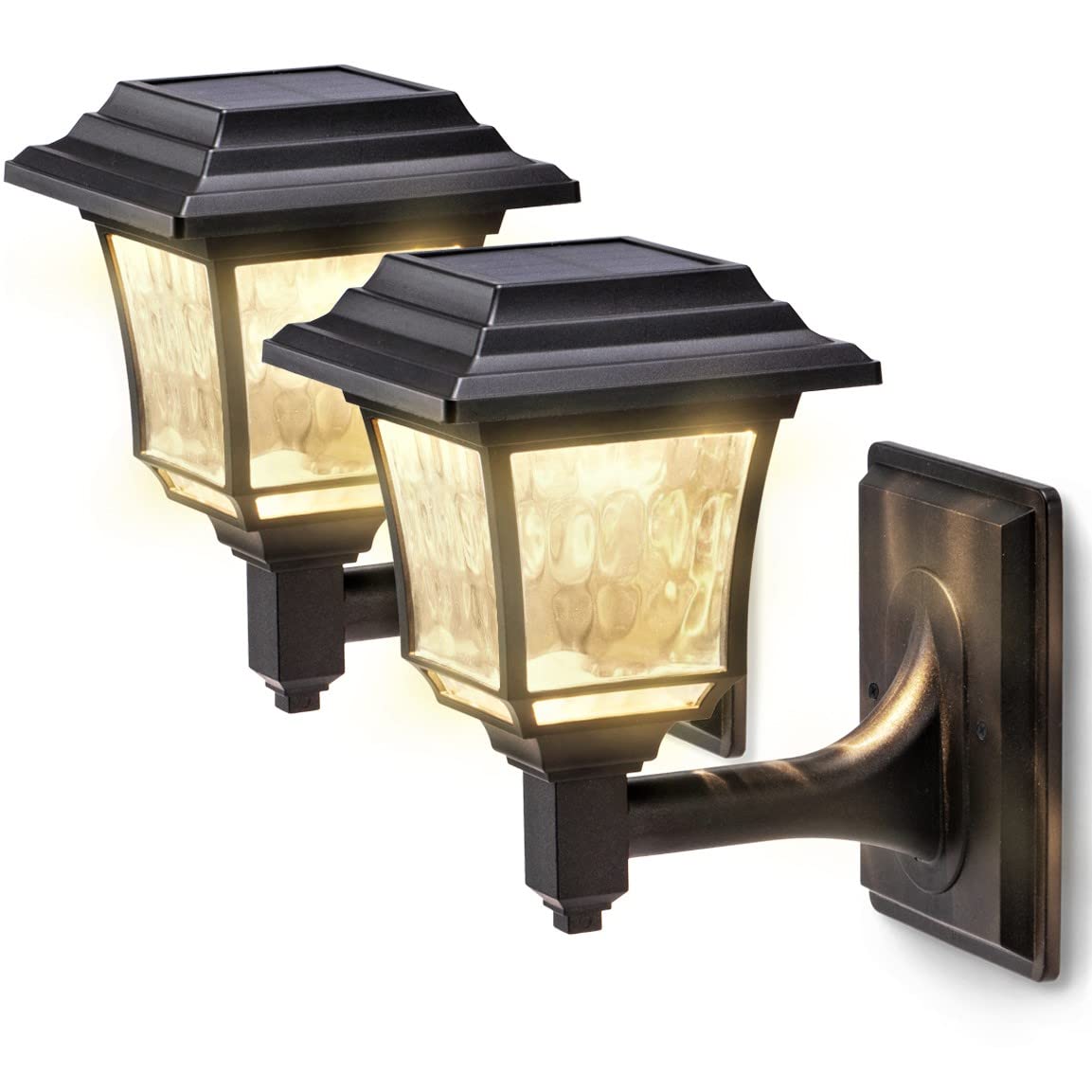 LeiDrail Solar Fence Lights, 2 Modes Solar Lights Outdoor Garden Cool White/Warm White LED Solar Powered Wall Lights Waterproof Decor for Patio Yard 2 Pack