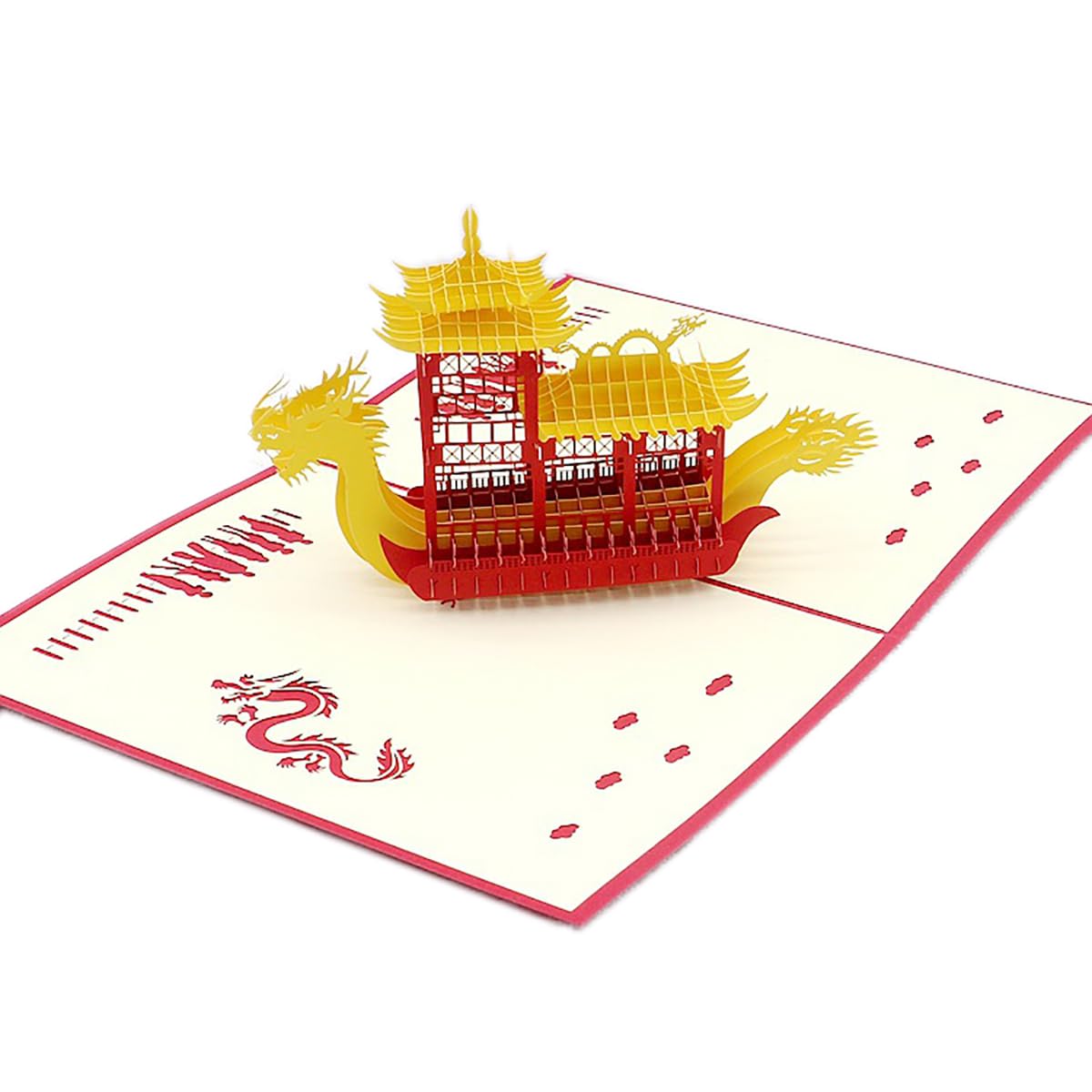 Medigy 3D Pop Up Greeting Cards Blank Cards for Most Occastions (Dragon Boat)