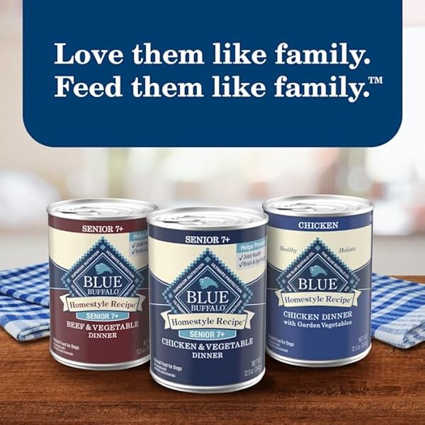 BLUE BUFFALO HOMESTYLE RECIPE BEEF DINNER AND CHICKEN DINNER SENIOR WET DOG FOOD VARIETY PACK 12.5 OZ. COUNT OF 6