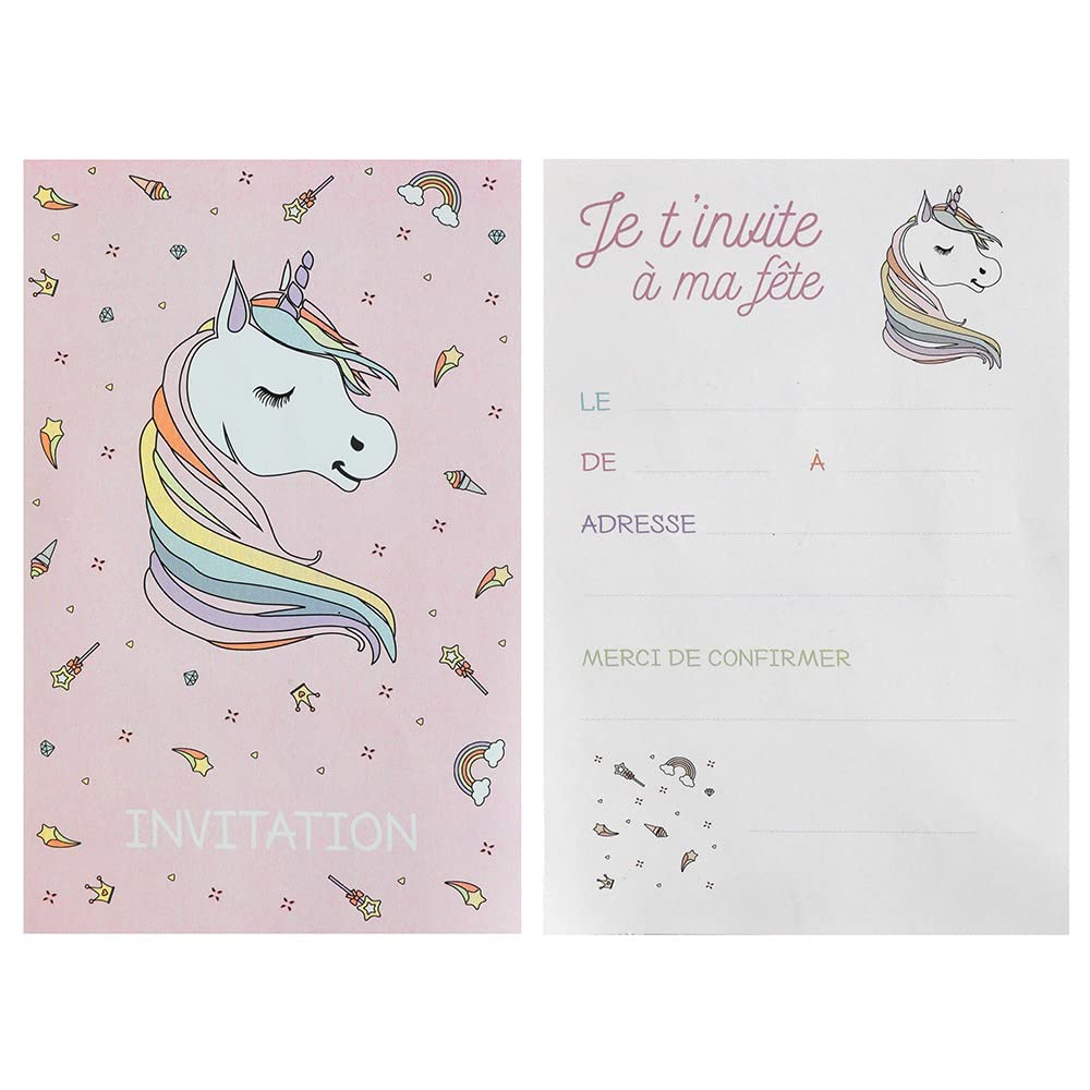 Santex 6726-5, Pack of 6 Unicorn Invitation Cards