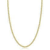 Jewlpire Silver Wheat Chain/14k Plated Gold Chain Necklace for Men, 2.5mm 3mm Chains for Men, Stainless Steel Necklace Chains for Men and Women, Mens Chain Necklace 16 18 20 22 24 26 Inch